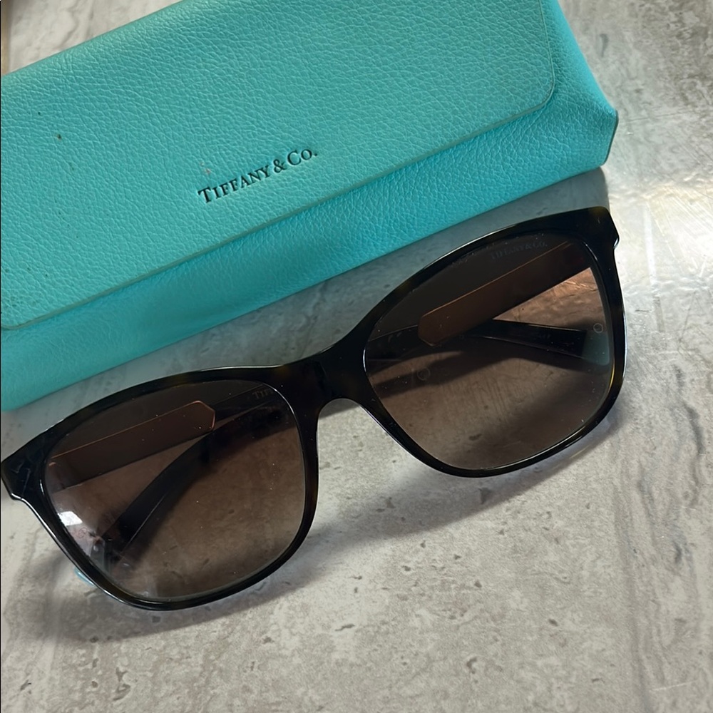Tiffany & Co. Brown Sunglasses with Blue Case
